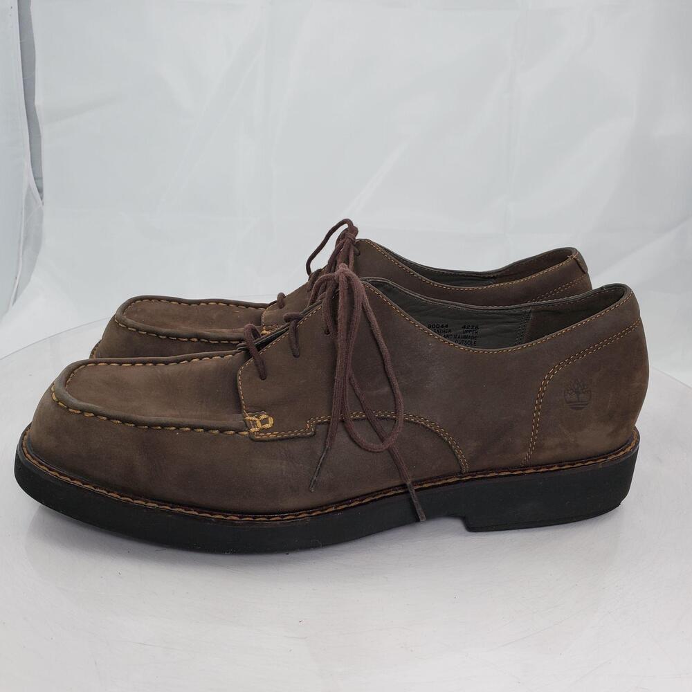 Timberland Waterproof Moc Toe Moccasin Oxford Shoes Men 11 Brown Leather 90044